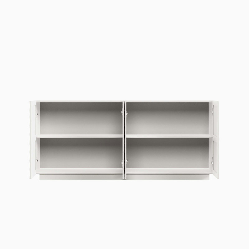 Buffet moderne autoportant avec plusieurs portes, structure anti-basculement et grand espace de rangement