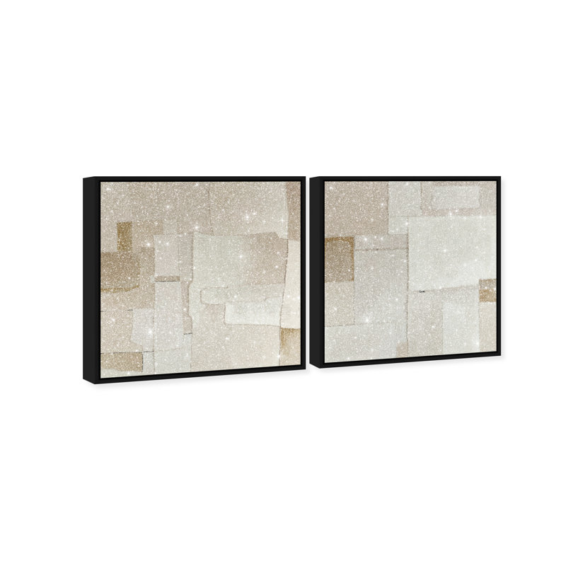 Vanilla Set Canvas Abstract Print by Oliver Gal, Black Frame, 12 x 12, 13"H x 13"W, Black Floater Frame