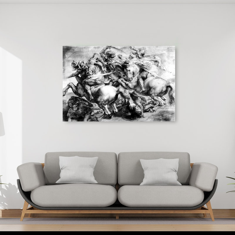 La bataille d'Anghiari, reproduction d'art classique classique, H 40 po x l 60 po