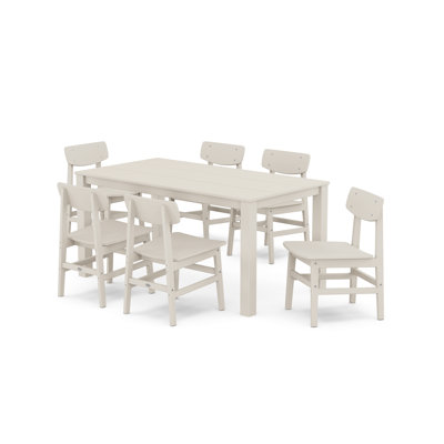 Modern Studio Urban Chair 7-Piece Parsons Table Dining Set -  POLYWOOD®, PWS2129-1-SA