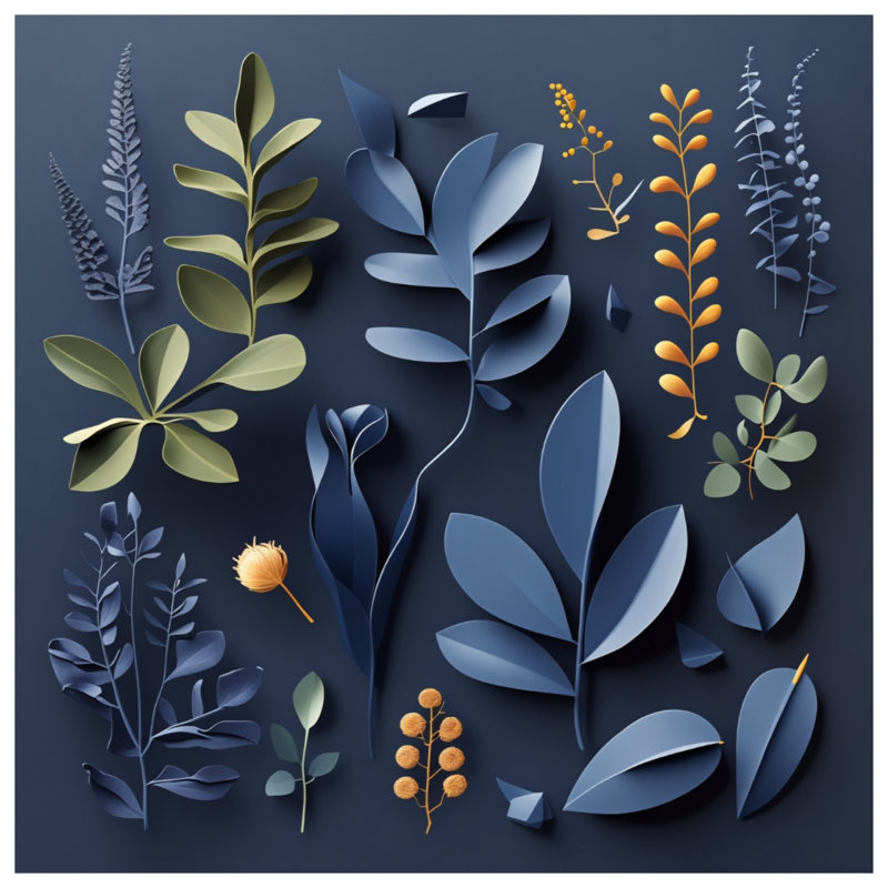 Couvre-lit matelassé bleu Botanical Cutouts, Double