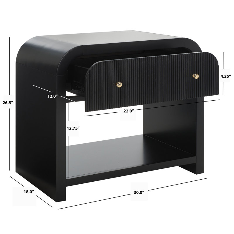 Liabella 1 - Drawer Nightstand, Black