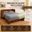 Lit escamotable Night & Day Furniture avec matelas en mousse à mémoire de forme de 15 cm, format Queen, fini lambris cerisier