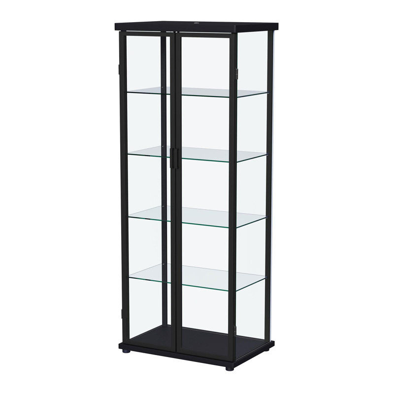 Vitrine 4 tablettes avec éclairage DEL noir