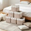 13 cubes de rangement 13 x 13 pouces, bacs de rangement pliables en tissu avec poignées, panier pliable pour organiser les vêtements, les jouets, les livres, blanc et beige