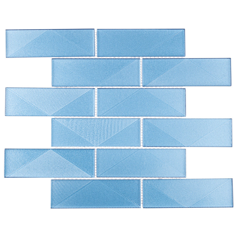 Malfi 2" x 6" Glass Brick Joint Mosaic Shower Wall, Kitchen Backsplash, Wall and Floor Tile, Firodo