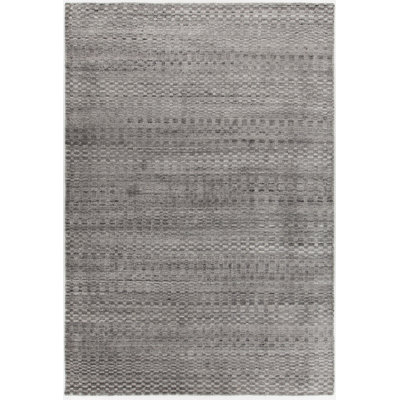 Tapis d'intérieur Melina - Laine tissée à la main / viscose gris foncé