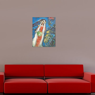 La Mariee,1950 by Chagall - Single Picture Frame Painting on MDF