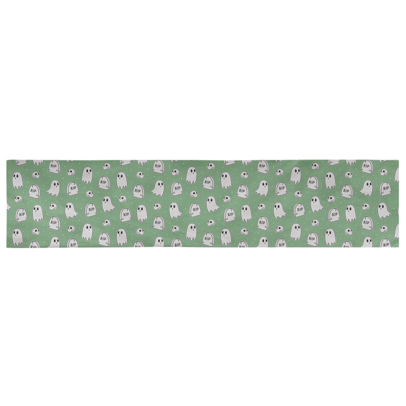 Chemin de table ghost Avicia, 73,5 po x 17,5 po, Vert, Polyester