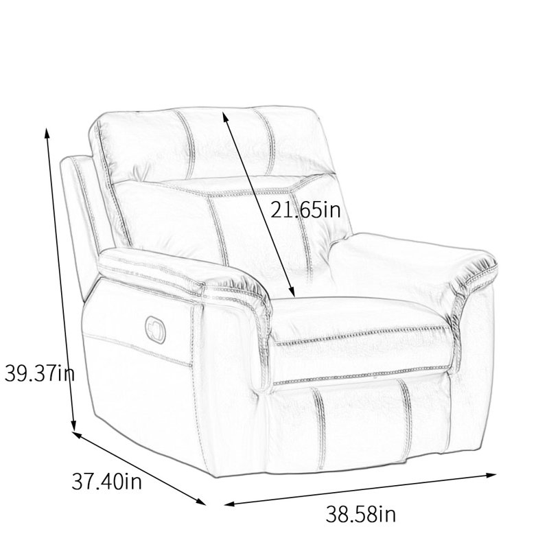 Fauteuil inclinable pivotant en similicuir Cerro, Brun