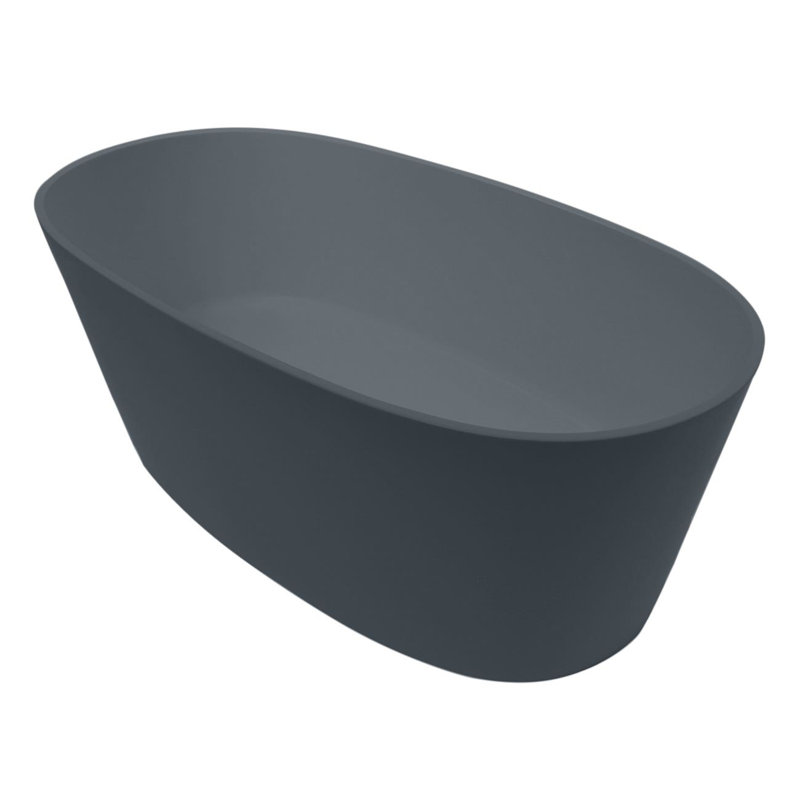 59.38'' x 30'' Freestanding Soaking Resin Bathtub, Matte Dark Gray