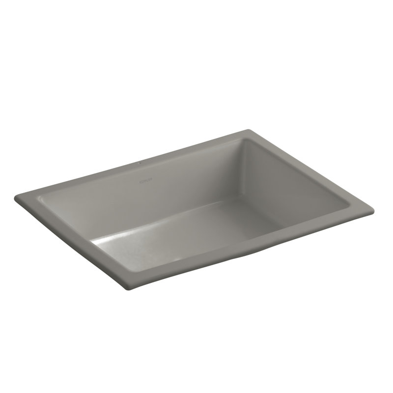 Verticyl Rectangular Undermount Bathroom Sink with Overflow, Cashmere