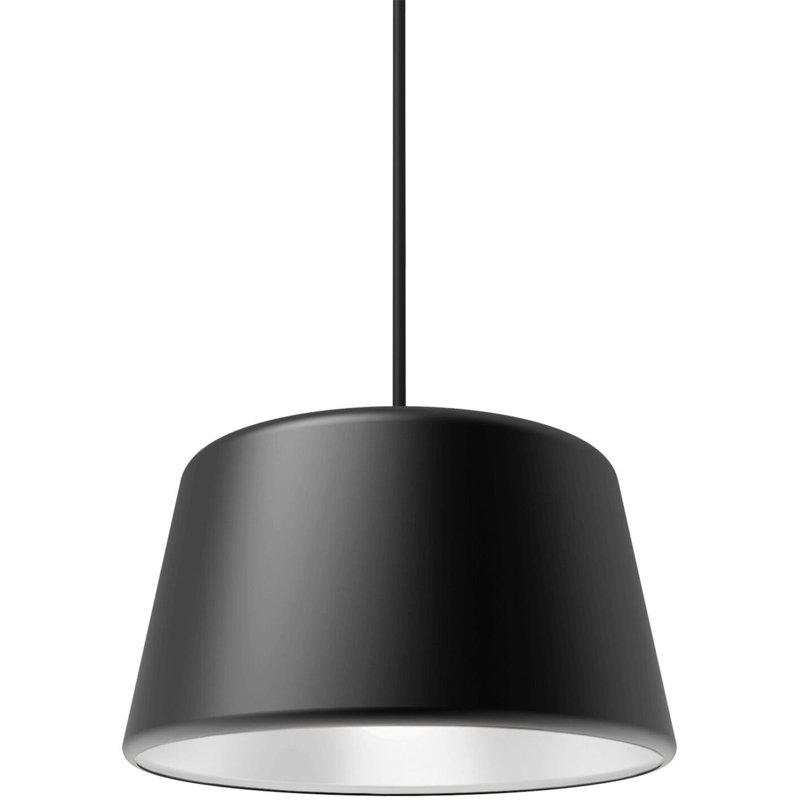 Luminaire suspendu 1 lumière Pillbox, Noir, Noir / blanc, Oui
