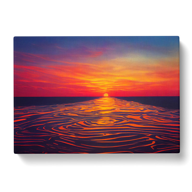 Awe Inspiring Ocean Sunset - Wrapped Canvas, 35cm H x 50cm W x 3cm D