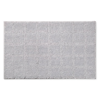 TOWN & COUNTRY EVERYDAY Ultra Plush Solid Tufted Windowpane Machine Washable Bath Mat 20"x32"