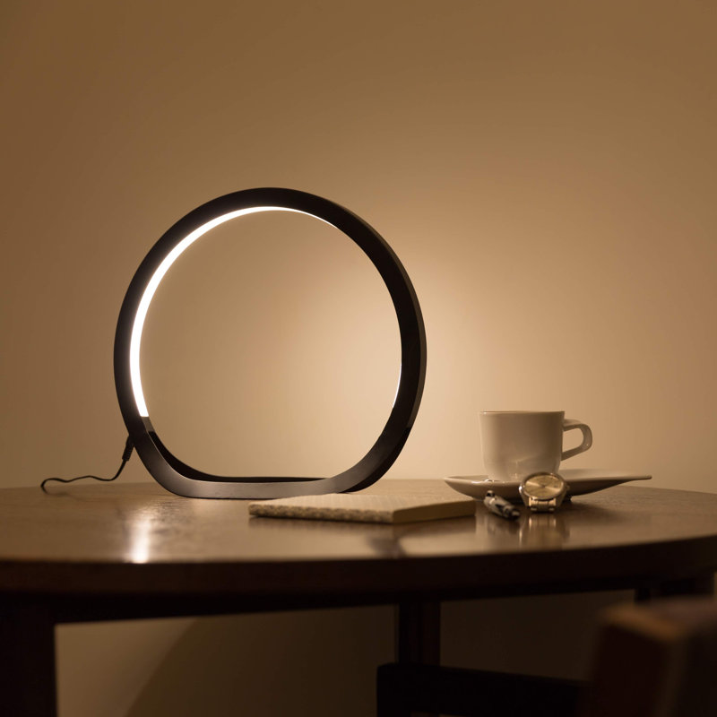 Hoop LED Table Lamp, Black, 8.46" H x 9.45" W x 4.33" D