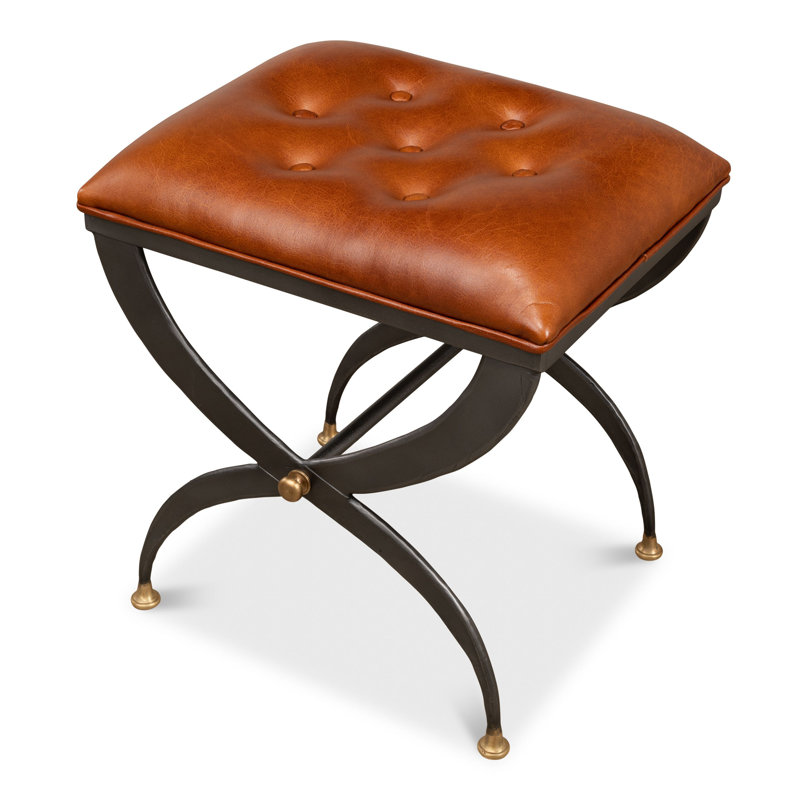 Leather Accent Stool