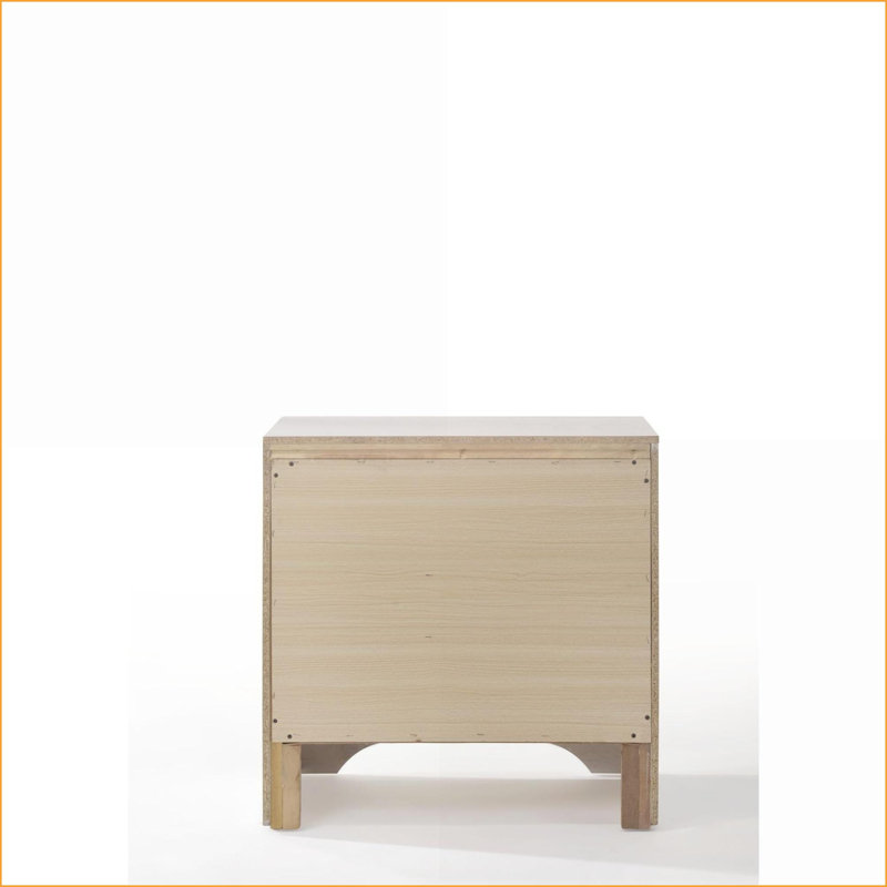 Table de chevet blanche avec 2 tiroirs et rangement pour bijoux Naima, Blanc