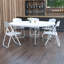 Table ronde pliable en plastique 6 pi avec poignée de transport Noah Stonewall