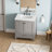 30" Grey Freestanding Bathroom Vanity, Carrara Marble Vanity Top with Undermount Rectangular Ceramic Sink