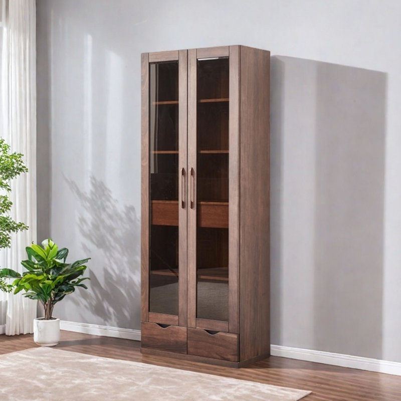 Modern simple pure solid wood bookcase