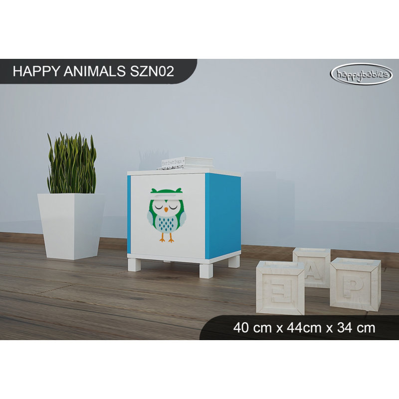 Nightstand, White/Blue