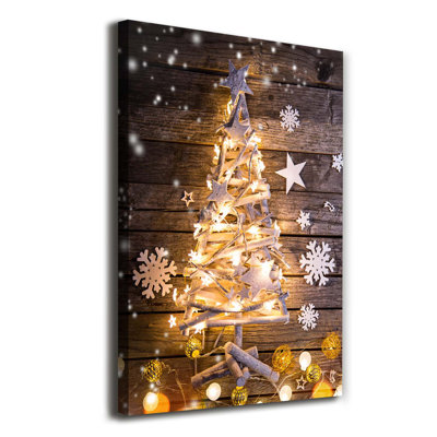 Shining Christmas Tree - Wrapped Canvas Print
