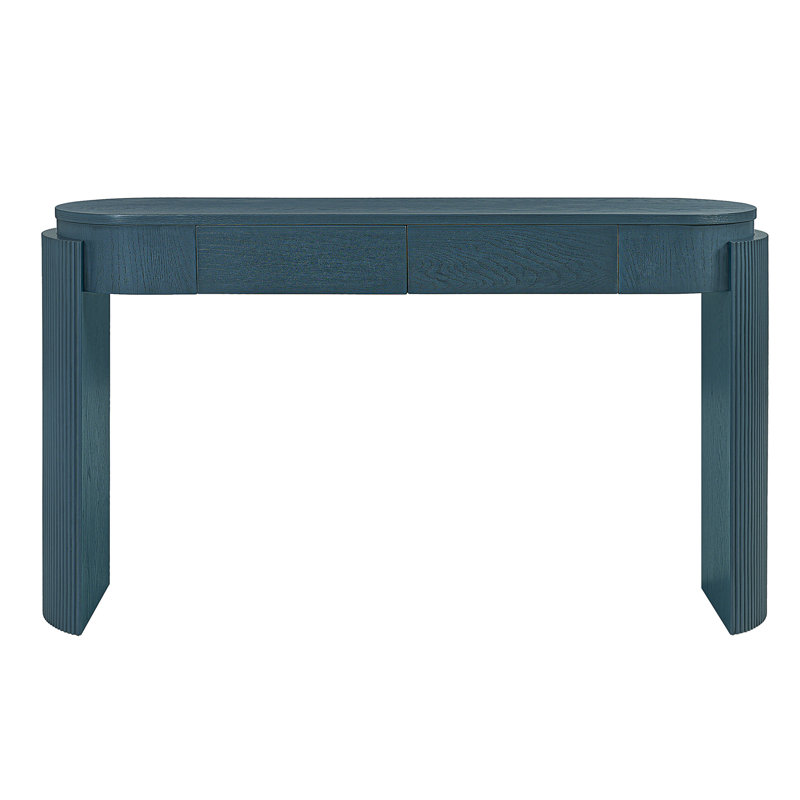 Trexm Entryway Table With Grain Finish, Navy Blue