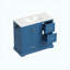 Meuble-lavabo autoportant de 42 po avec lavabo en céramique, 4 tiroirs (2 supérieurs avec séparateurs), portes à fermeture en douceur avec tablettes intérieures, porte-serviettes réversible, bleu marine, panneau de fibres à densité moyenne