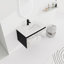 Ensemble de meuble-lavabo mural flottant 30 po avec lavabo en céramique et porte d'armoire à fermeture en douceur