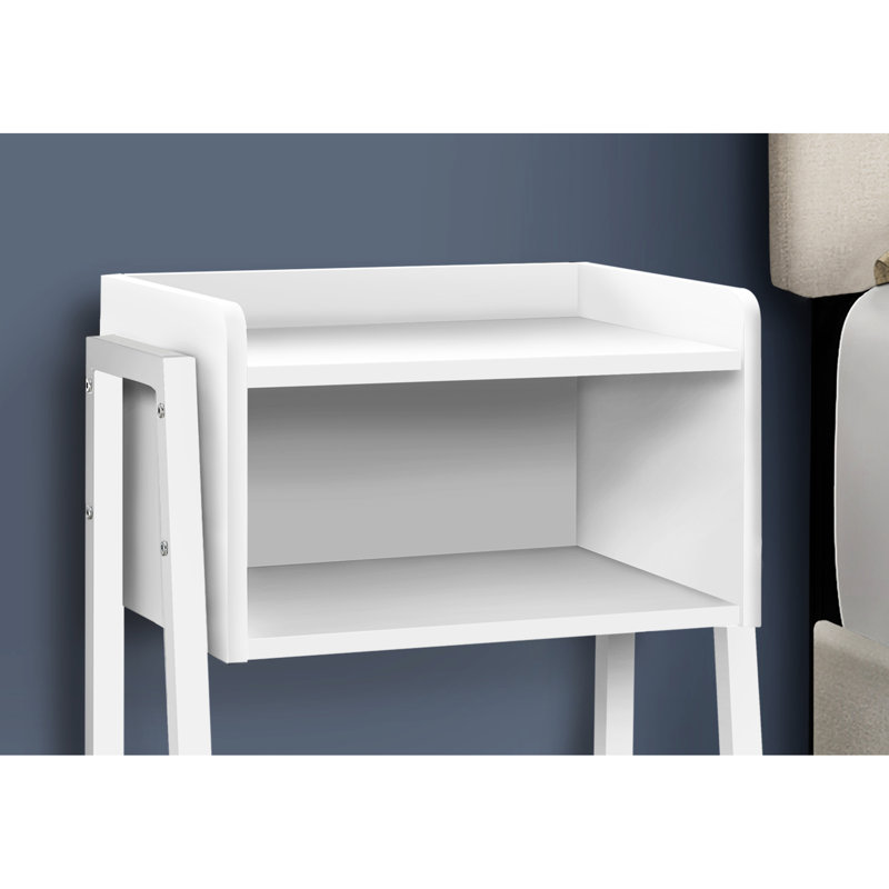 Table d'appoint contemporaine en blanc avec construction robuste et option de rangement