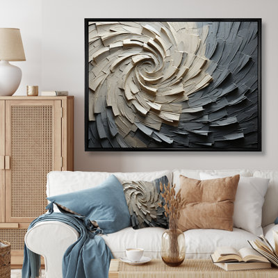Grey Beige Meditative Movement III - Abstract Spirals Canvas Prints_106124