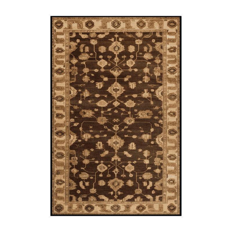 Tapis brun lavable à la machine, Rectangulaire 2 pi x 3 pi