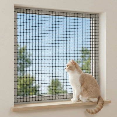 Steel Wire Reinforced Balcony Screen, Anti-Fall Pet Mesh Fence, Cat Safety Net For Balcony, Window, Stair & Patio, 10 X 13 Ft