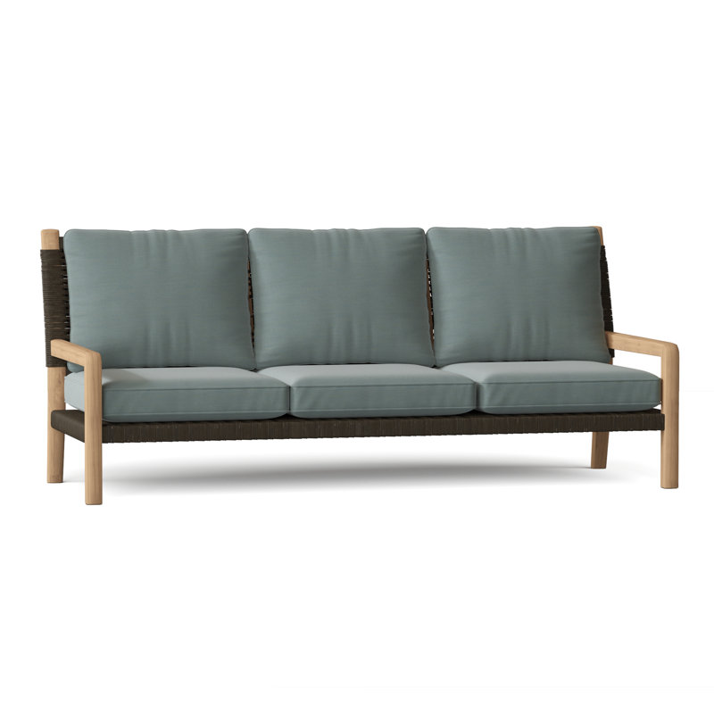 Hudson Outdoor 3 - Seat Patio Sofa, Demo Fog, Charcoal Lace