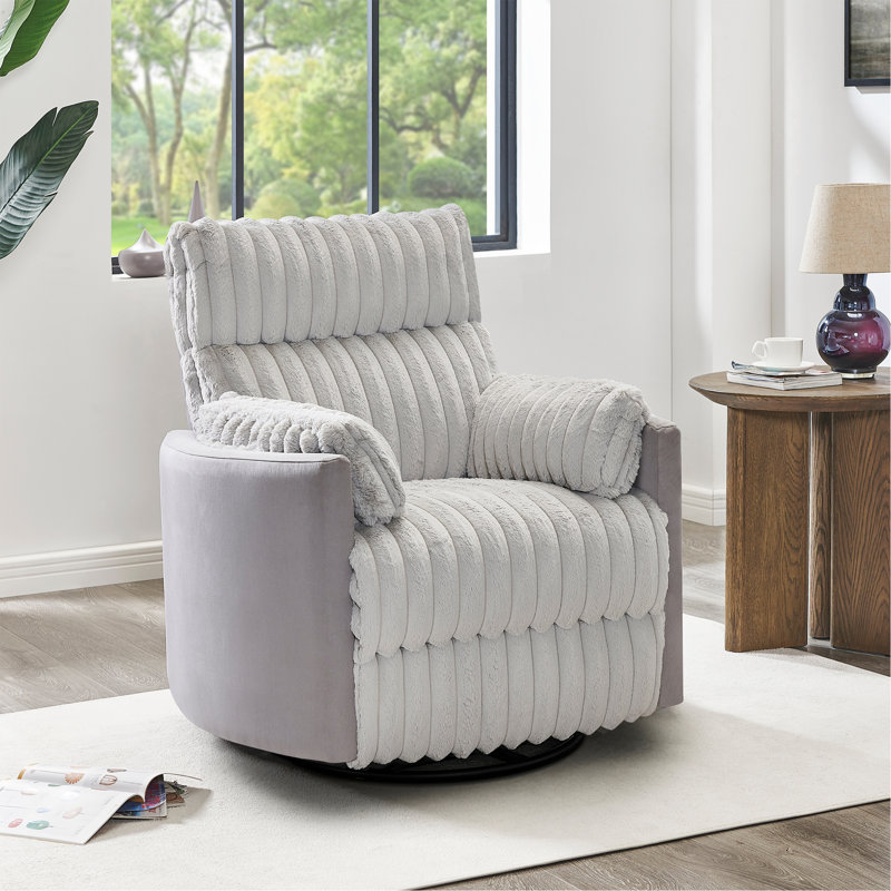 Fauteuil inclinable manuel en velours côtelé Bocaton, Gris