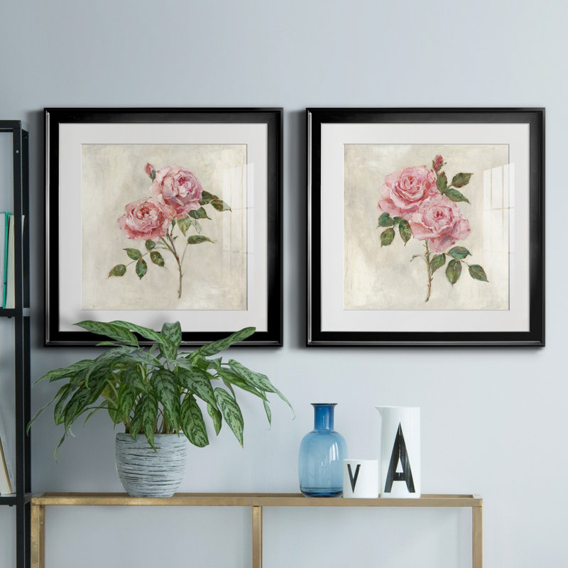Botanical Beauties I - ensemble de 2 reproductions de cadres photo, H 30,5 po x l 61 po x P 1,5 po, Noir