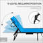 Ensemble de chaise longue pliante avec dossier inclinable à 5 niveaux-1709282484