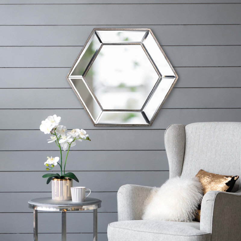 Miroir mural 20 po x 18 po Hexagon