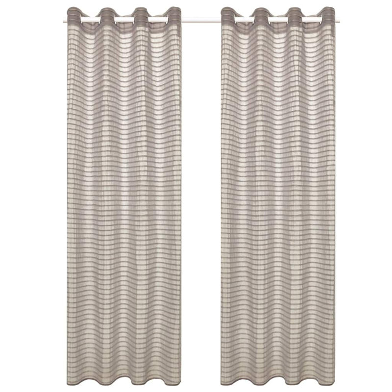 Cayden Semi Sheer Curtain Pair, Width 140cm x Drop 175cm, Beige