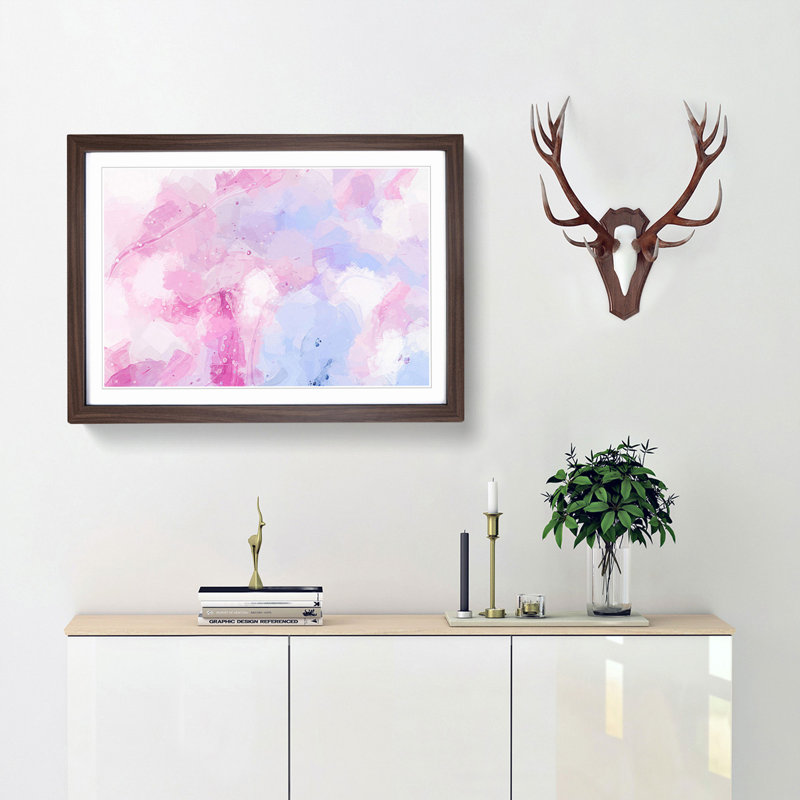 Set Me Free in Abstract - Picture Frame Graphic Art Print, 35cm H x 50cm W x 2cm D, Walnut