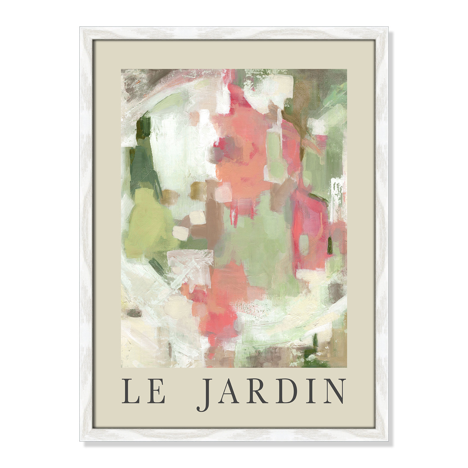 Botanical Poster Collection " Le Jardin " by Carol Robinson, No, White Single Picture Frame, 23" H x 17" W x 0.75" D