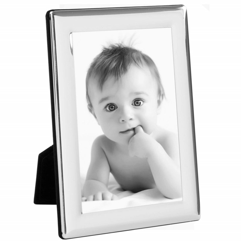 Cadre photo Manila en fer argenté 6X8, H 6,9 po x l 8 po x P 0,3 po