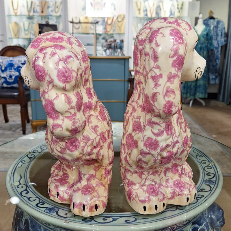 Porcelain Staffordshire Dog Figurines Pair