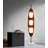 Vertical Oval Wood Panel Three Light Floor Light Fixture