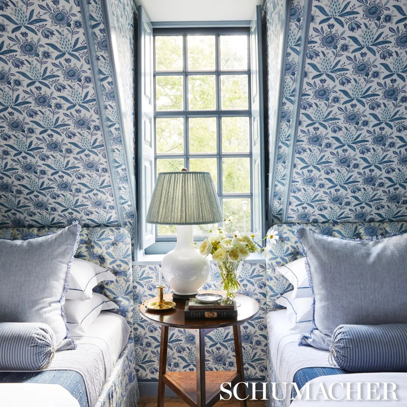 Lafayette Botanical Fabric, Cornflower