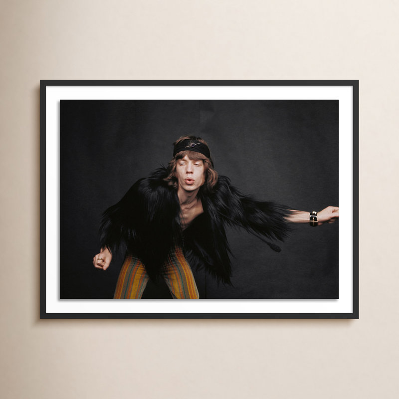 Rolling Stones Singer Print by Getty Images, Black Framed, 36" H x 48" W