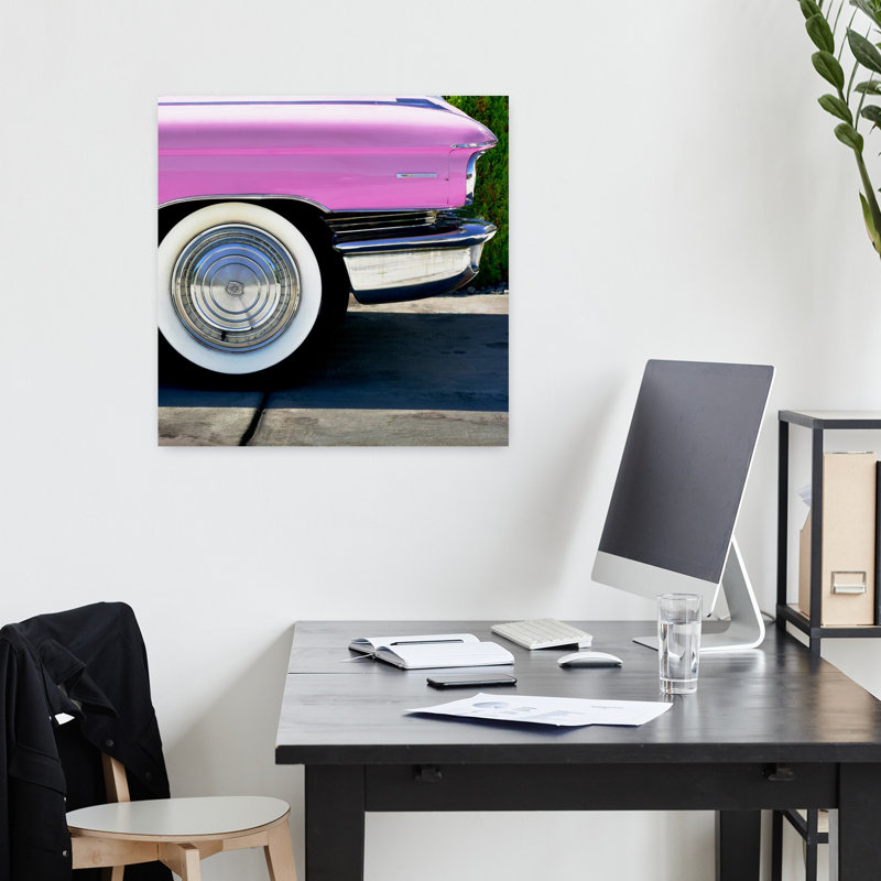 Rose, art rétro de pneu Cadillac, H 18 po x l 18 po