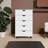 5 Drawer Chest File Cabinet, Wooden Storage Filing Cabinet with Wheels, Office File Cabinet, Office Alex Drawers for File storage-2010742212