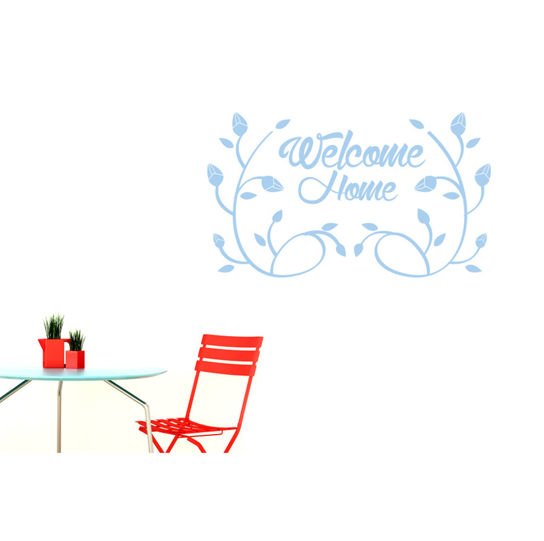 Welcome Home Flower And Vines Wall Sticker